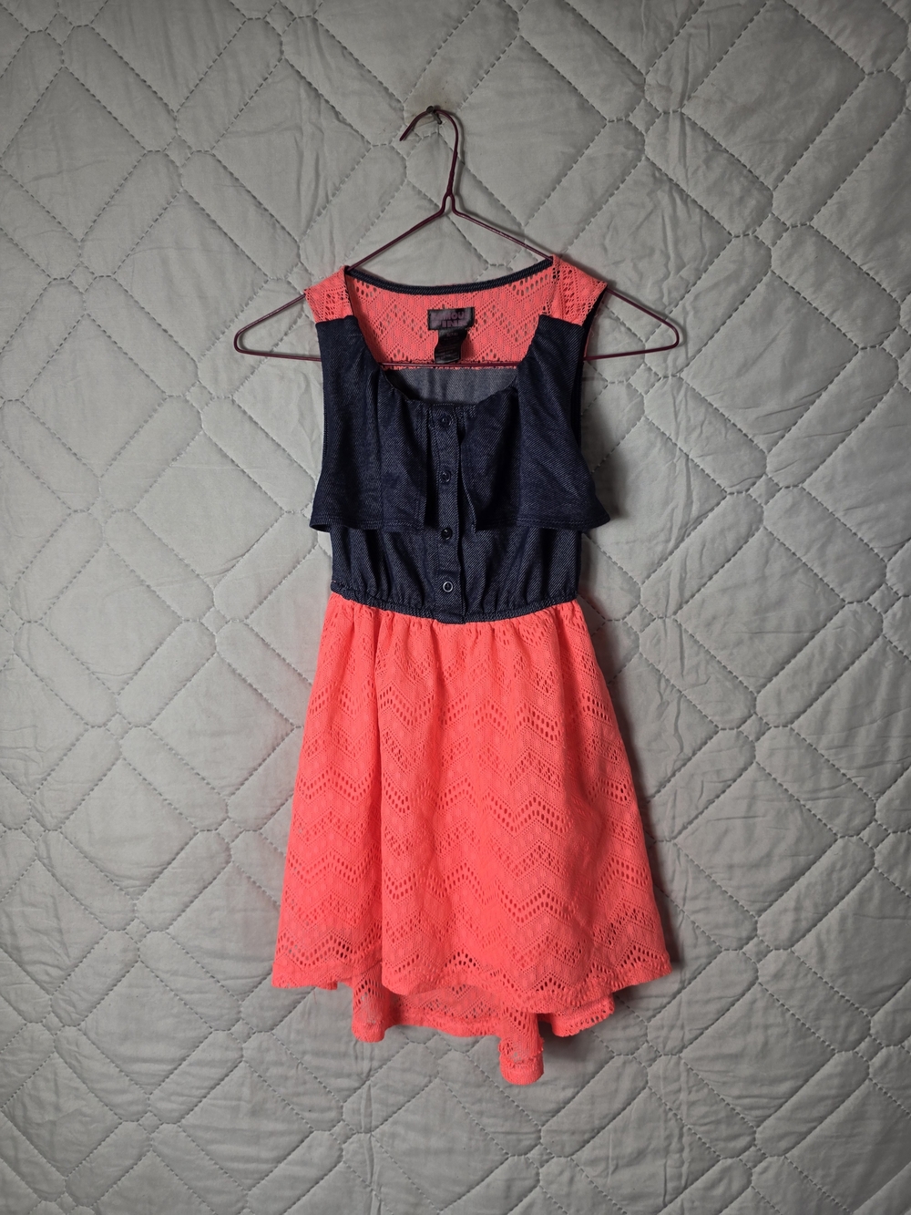 Famous Pink Blue & Pink Dress Girls Size S